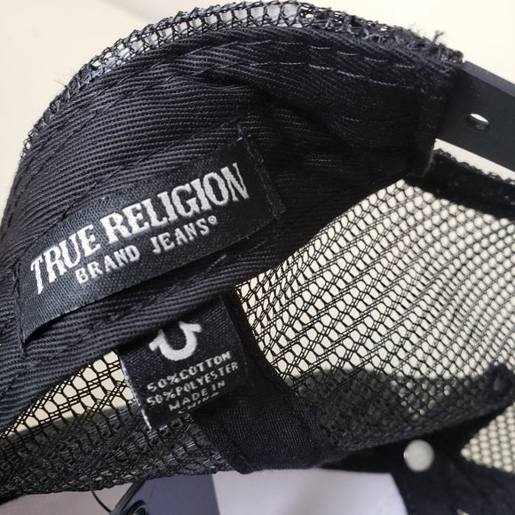 True Religion Horseshoe Logo Rainbow Adjustable Snapback Hat Cap Trucker Mesh - Picture 9 of 10